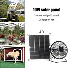 5W Solar Panel Dual USB Fan Set Portable Charger