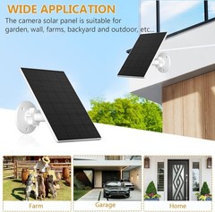 Solar Panel for Security Camera, 2 Pack 2W Solar Charger with Micro USB & USB-C