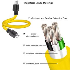 Outdoor Extension Cord 5-15P Male To Male Flame Retardant Cable Power Cord