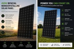8×450=3600W Solar Panels, Bifacial N-Type Mono | 4ft MC4 Cable for Easy Install