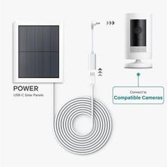 Ring USB-C to Barrel Plug Adapter for Solar Panels and Security Cameras