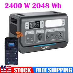 Power Station 2400W/2048Wh Solar Generator Emergency Power for Battery Backup