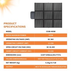 500W 400W 300W Foldable Portable Solar Panel for Power Station Charging Camping
