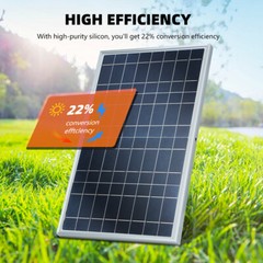 30W Solar Panel +100A Controller w/ Aluminum Frame Cell Photovoltaic Charger