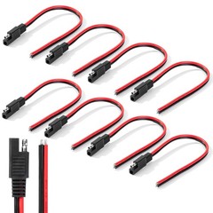 8 Pack SAE Connector Cable 14AWG 1Ft 2 Pin SAE Quick Connect Disconnect Plug