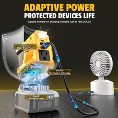 200W Portable Power Inverter for DeWALT 20V,Ecarke Outdoor Generato Battery C…