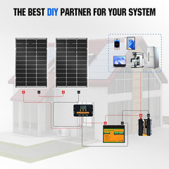 200 Watt Bifacial Solar Panel 2Pcs 100 Watt Monocrystalline Solar Panel Module o