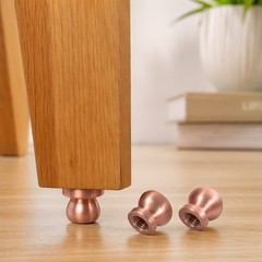 4pcs Copper Tray Feet, Metal Mounting Pads for Cutting Board Replacement, Screw