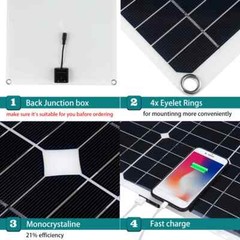 20000mAh 200W Portable Solar Panel Kit USB Solar Power Bank Battery Charger Set