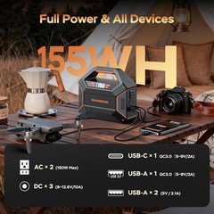 MARBERO 155Wh Solar Generator 30W Panel Portable Emergency