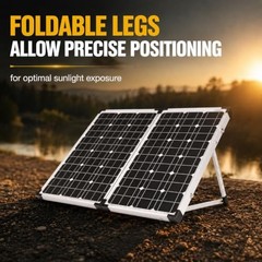 GP-PSK-90 90W Portable Folding Solar Panel Kit, 10 Amp Solar 90 Watt