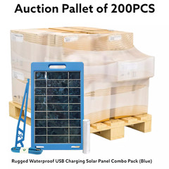 Rugged Waterproof USB Charging Solar Panel Combo Pack (Blue) Powerbank 200 pcs