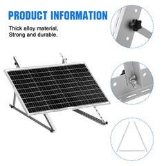 2 Set 114cm Solar Panel Mounting Bracket Tilt Balcony Flat Roof 0-90° Adjustable