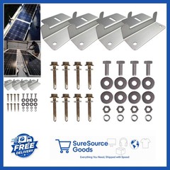 Aluminum Z Brackets for Solar Panel Mounting Gray Set of 4 for Off-Grid Use