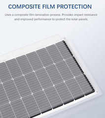 Solar Panel 100W 12V Monocrystalline Flexible 100W System Kit Hightweight Solar