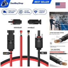Extend Your Solar Power with 10FT 10AWG Copper Cable | Includes Extra Connectors