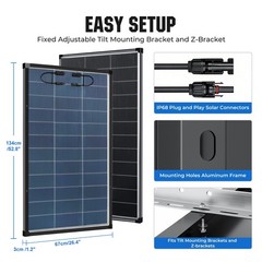 100W 200W 400W 1000W Watt 18V Solar Panel Mono N-Type Charger RV Home Off-Grid
