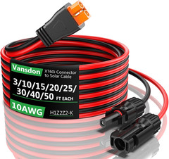 Solar to Xt60I Extension Cable 10AWG 30FT Xt60I Female to Male Connector for RV