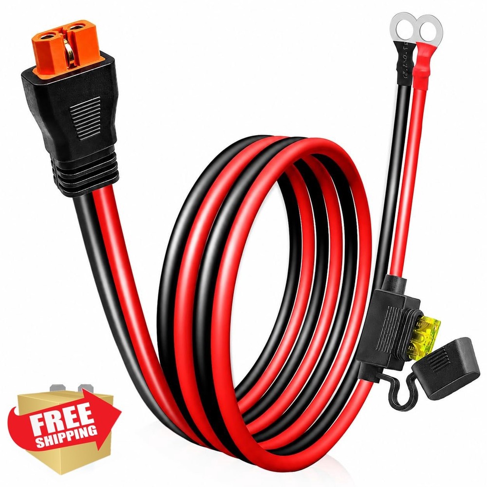 vgoviwin XT60i to O Ring Cable 10AWG 2FT Fuse