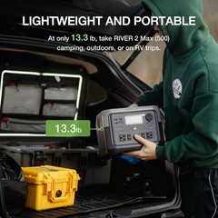 Portable Power Station River 2 Max 500 499Wh LiFePO4 Battery/ 1 Hour Fast