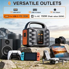 SBAOH Portable Power Station T101, 155.4Wh Lithium Battery Generator, 150W AC