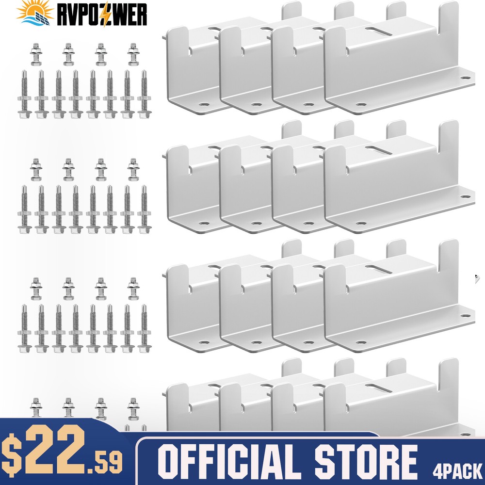 16 Sets Solar Panel Z Bracket Mounting Mounts Set Aluminum RV Boat Roof Wall