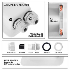 Link Solar Weatherproof ABS Solar Double Cable Entry Gland for All Cable Types