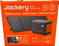 Jackery Explorer 1500 V2 Solar Generator 1536Wh 2000W + 100W Solar Panel