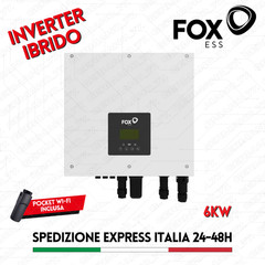 230V 6KW PHOTOVOLTAIC WIFI SINGLE PHASE HYBRID INVERTER EPS FOX ESS H1-6.0-E