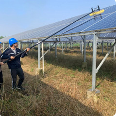 Solar Panel Cleaning Machine Double Head Retractable Photovoltaic Panels Brush