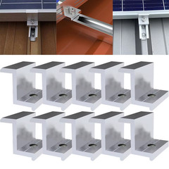 10Pcs Solar Photovoltaic Bracket Aluminum Alloy Clamp for Solar Module Solar Pan
