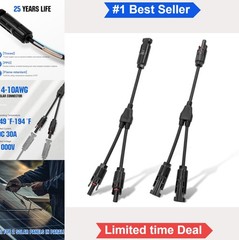 Solar Y Branch Parallel Connector 30A 1000V IP68 Waterproof For Solar Panel