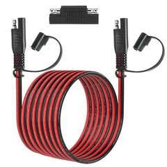 SAE 14AWG 12FT Extension Cable with Polarity Adapter for Solar RV Battery Marine