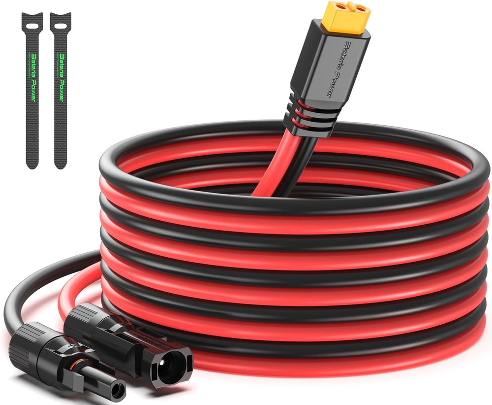 Bateria Power Solar to XT60 Charge Extension Cable 12AWG 10Ft Solar Connector to