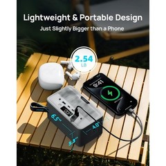 Portable Power Station 89.6Wh LiFePO4 Battery 100W(200W Peak) Solar Power Bank
