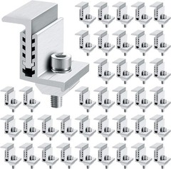 40 Pack Adjustable Aluminum Solar Panel End Clamps for Secure Installations