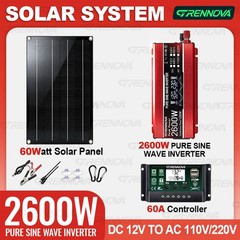 Grennova 2600W Off-Grid Solar System 60A MPPT Inverter Powers