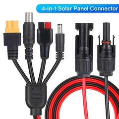 3.3ft 4-in-1 Solar Panel Extension Cable Wire XT60 Female to Solar Connectors