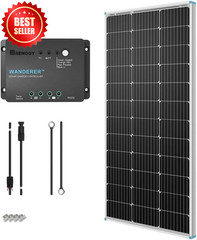 100W 12V Solar Panel Starter Kit 30A PWM Controller RV US