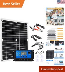 200W Solar Panel Kit with 100A Charge Controller & Extension Cable, Eco-Friendly