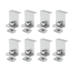 8pcs Solar Panel Mounting 45mm Z Clip Aluminum End Clamp for RVs White