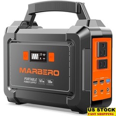 Portable Power Station 167Wh Battery Backup Multi-Output USB AC DC Solar Charge