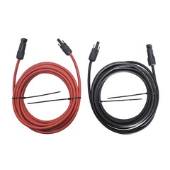 1 Pair 25 Feet Black And Red 12AWG Solar Panel Extension Cable Wire Connector