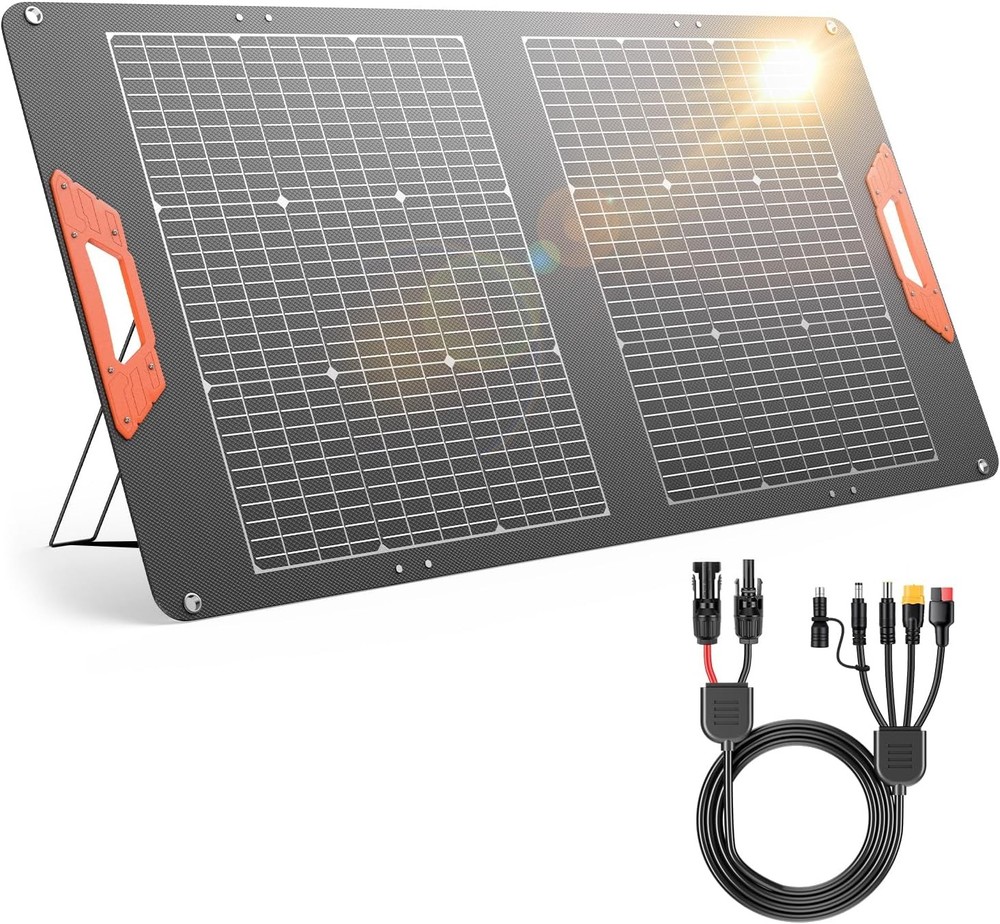 Solar Panel 100W SOLUPUP Portable Bifacial MC4 5-in-1 Cable