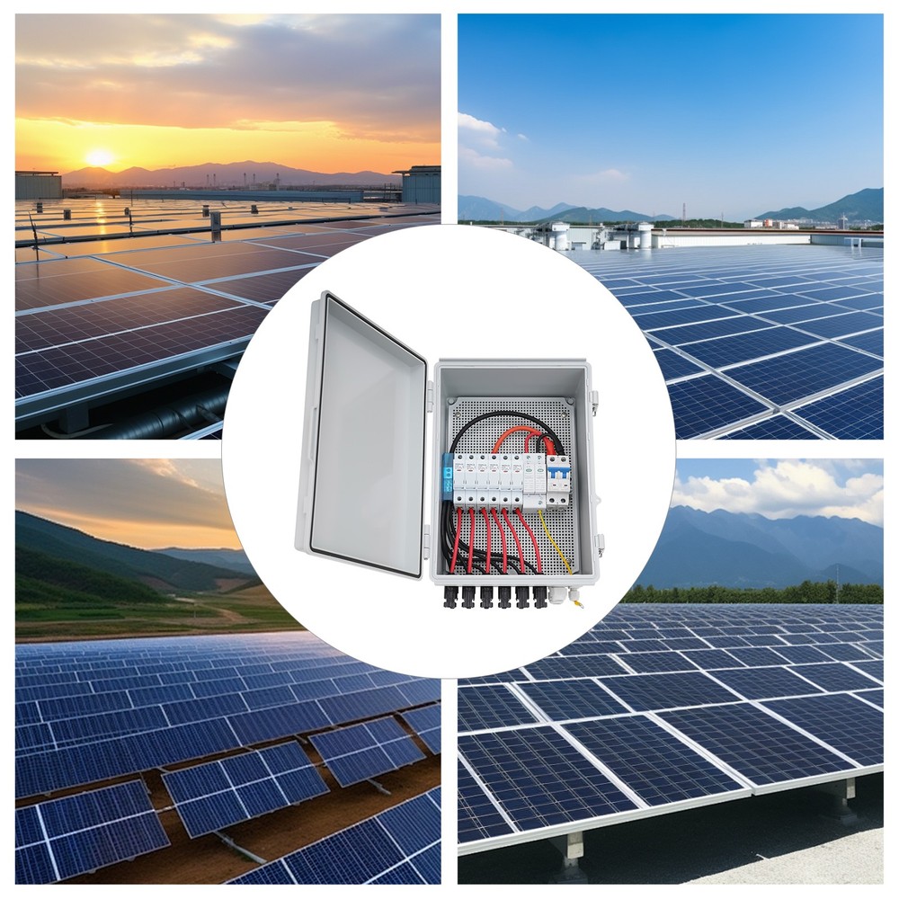 Solar PV Combiner Box With Lightning Protection 63A 6 strings For Solar Panel