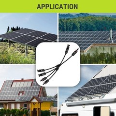 Solar Branch Connector 2 to 1 Y Cable Adaptor Connector Kit for Solar Panel P…