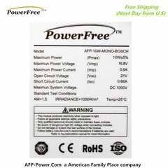 Bosch COMPLETE KIT 10W 10 Watt Mono Solar Cell Panel Kit for 12v Battery RV Boat