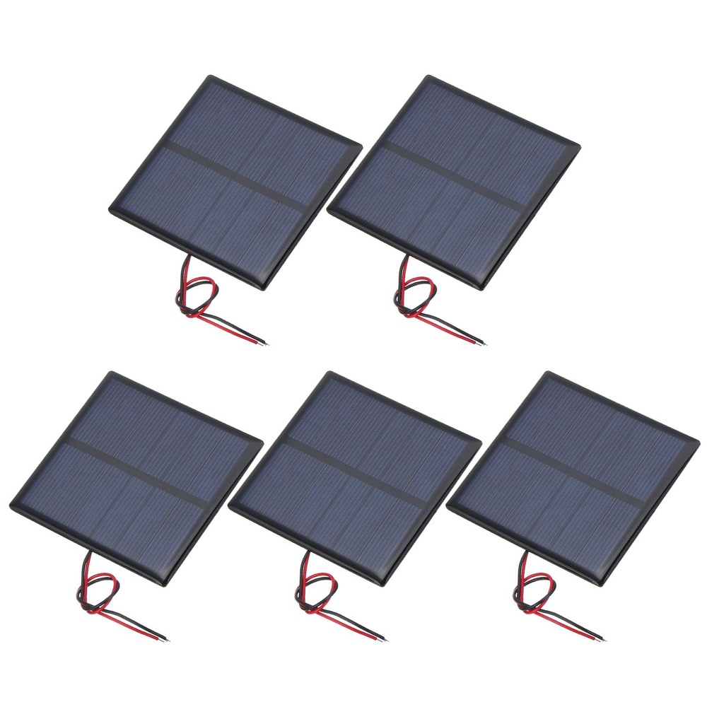 MECCANIXITY 5 Pcs 3V 0.63W 210mA Mini Solar Panels, Small Black