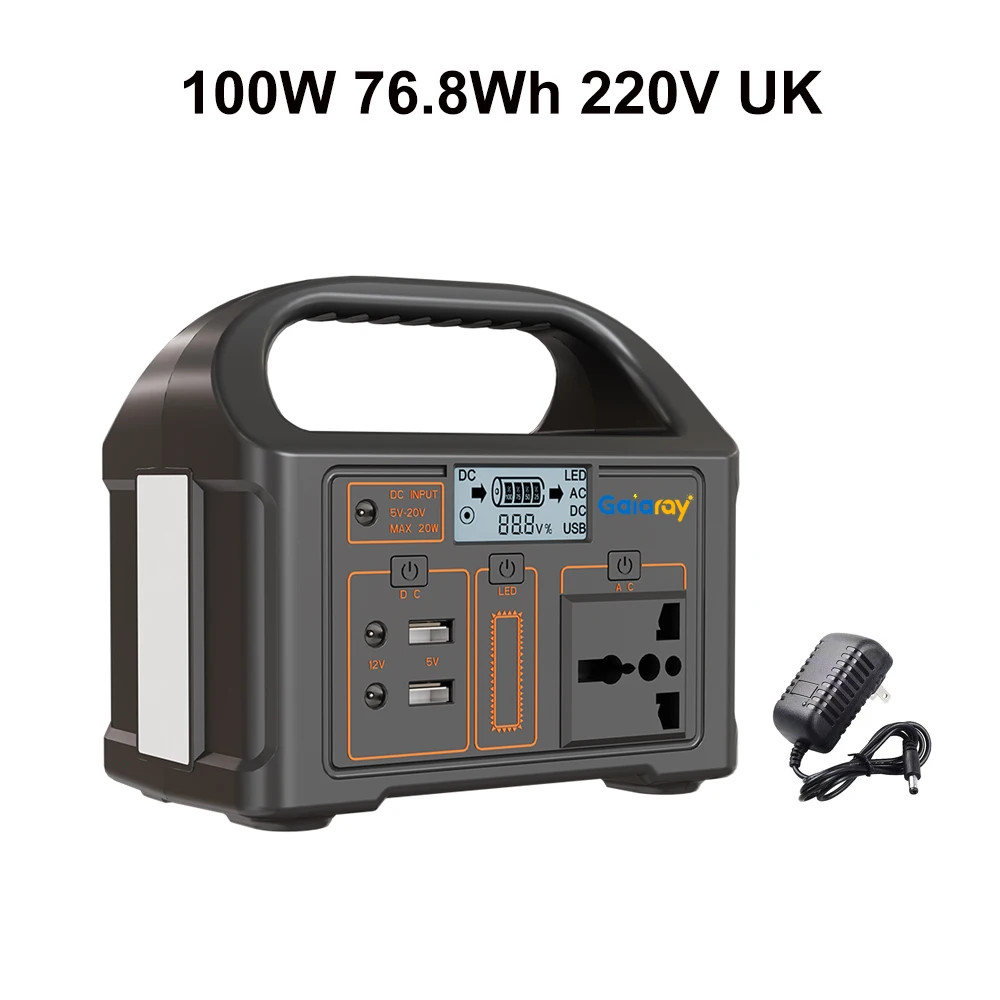 100W 200W Portable Power Station Solar Generator LiFePO4 AC UPS Camping Battery