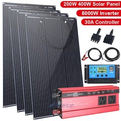 5000W Complete Solar Power Generator 400W Solar Panel Kit Home 110V Grid System